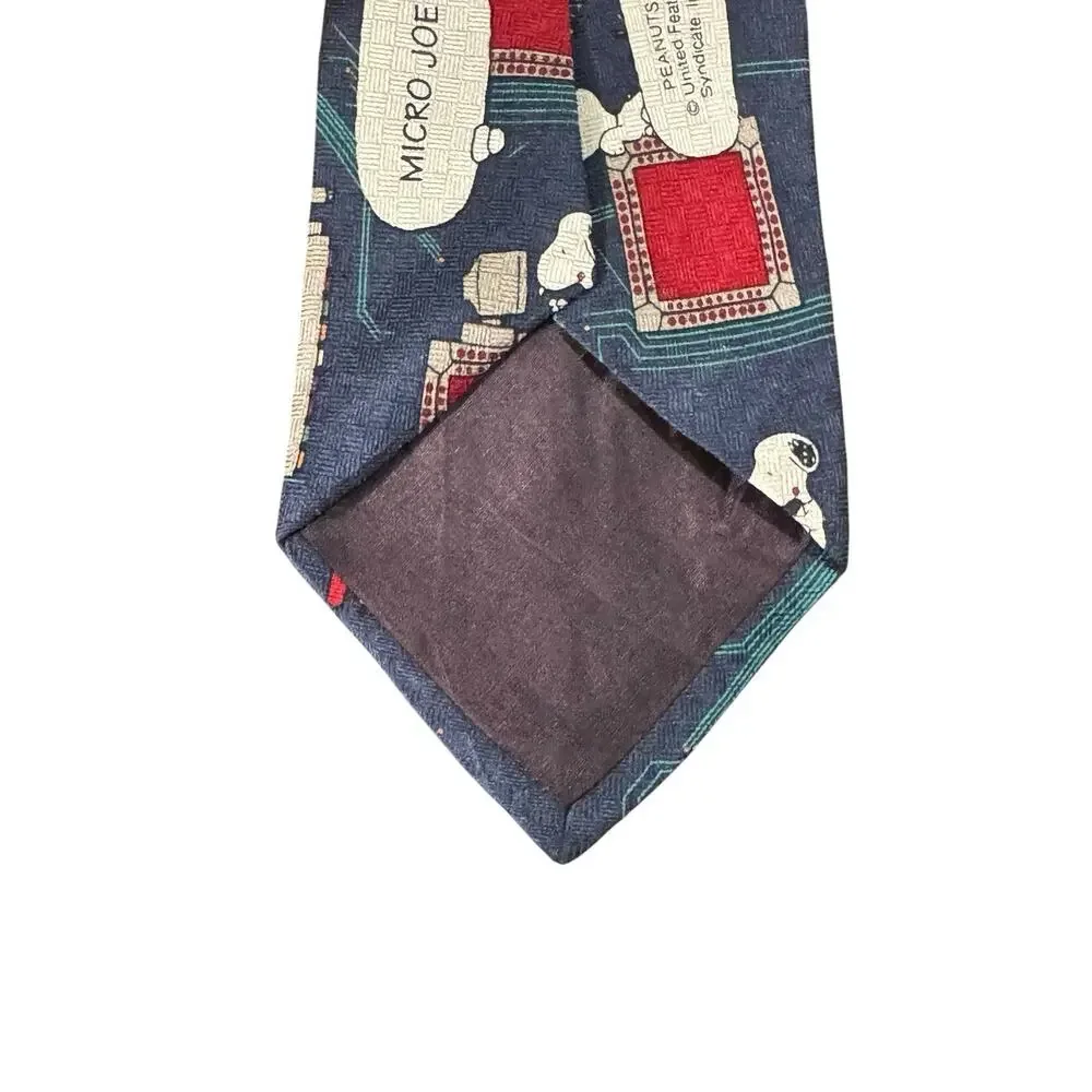Peanuts Micro Joe Snoopy Circuit Board Computer Novelty Necktie Silk Vintage